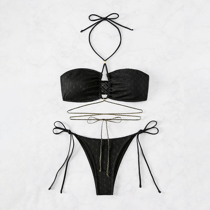 Damen Bandeau-Bikini mit raffiniertem Schnürdesign Drune