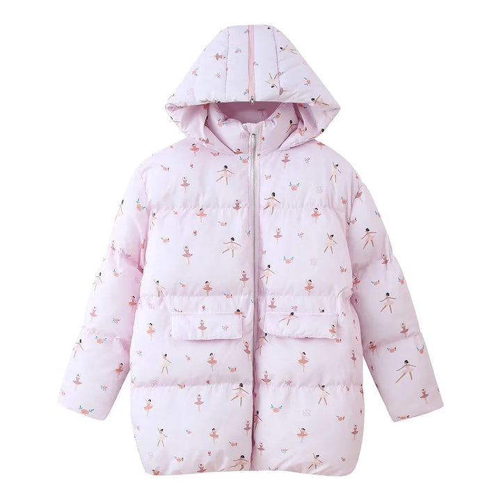 Damen nan gefütterter Oversize Steppmantel mit Kapuze, Thermowattierung und Pattentaschen Drune