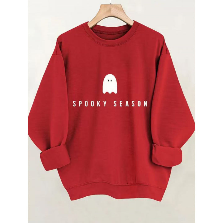 Unisex nan lässiges Halloween Sweatshirt mit Gespenst-Print und Oversize-Schnitt Drune