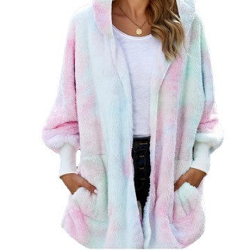 Damen weiche Kapuzenjacke aus kuscheligem Fleece mit Taschen Drune