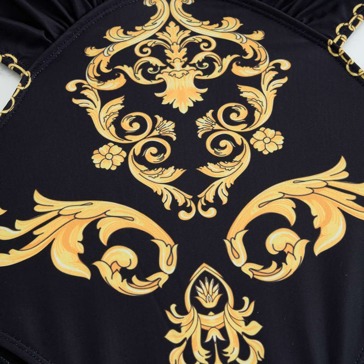 Damen Einteiler Badeanzug mit elegantem Muster und schimmernden Details Drune