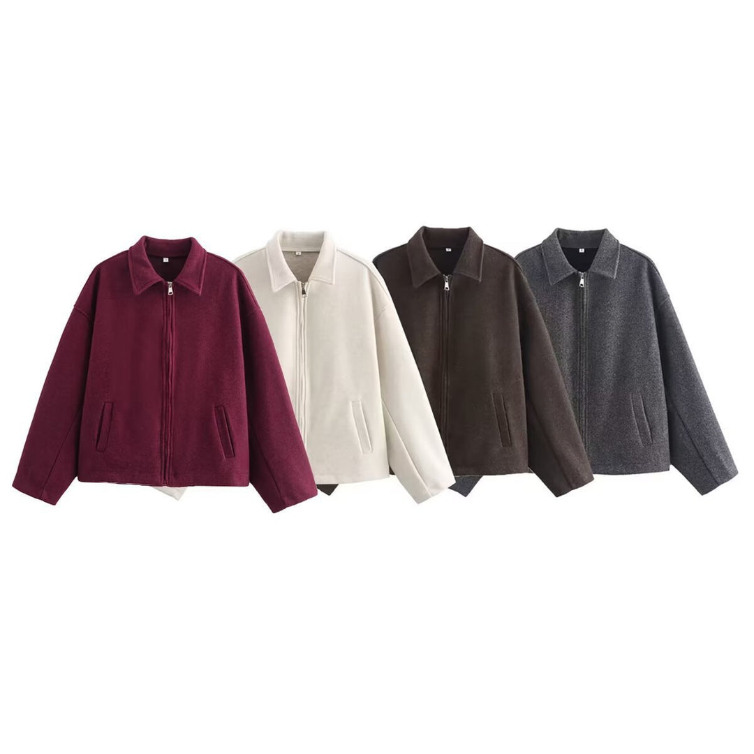 Damen lässige Oversized-Jacke aus weichem Material Drune