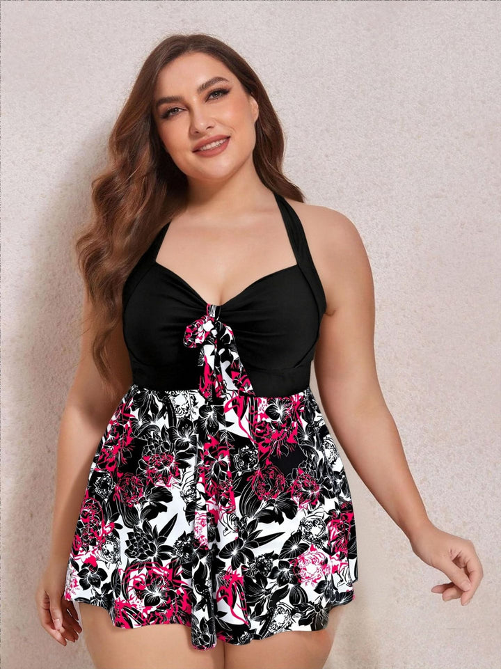 Damen Stilvoller Badeanzug mit Rock Drune