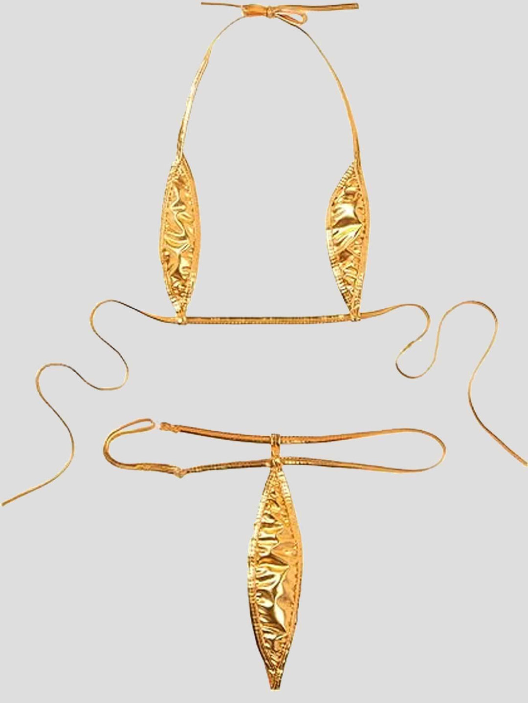 Damen Bikini-Set mit glänzendem Design und verstellbaren Trägern Drune