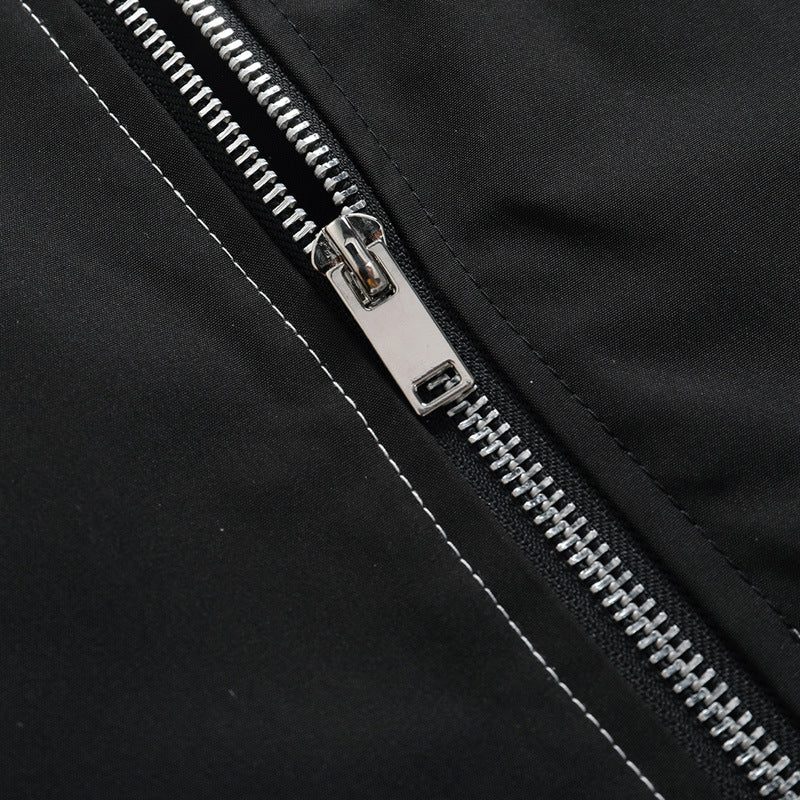 Herren Leichte Bomberjacke im utilitaristischen Look mit Kontrastnaht, Ärmeltasche und geripptem Bund Drune