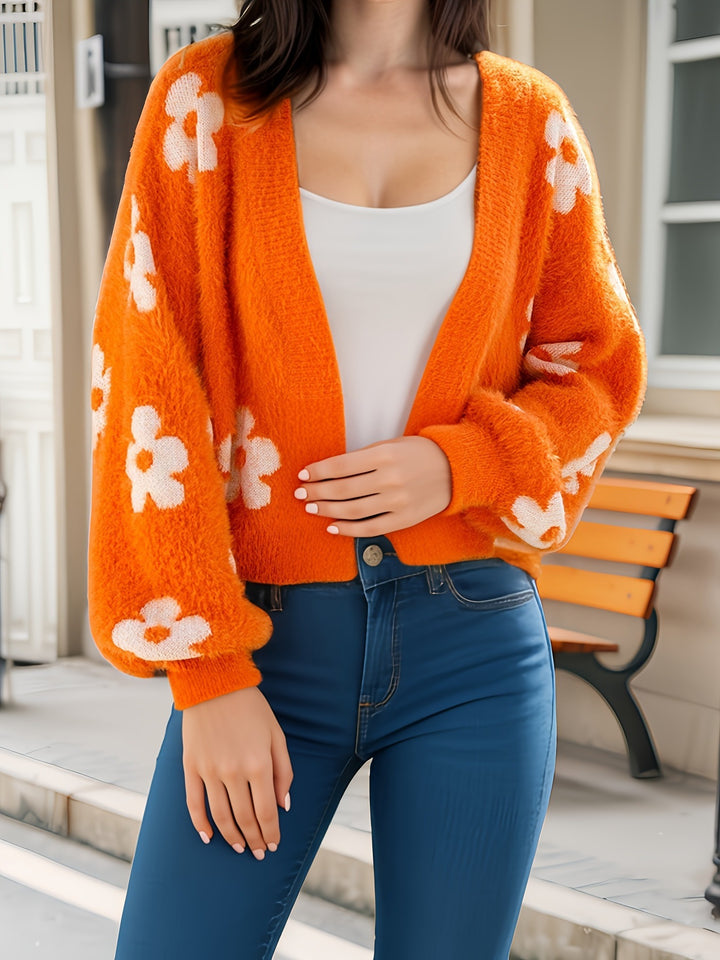 Damen modischer Cardigan mit floralem Design Drune