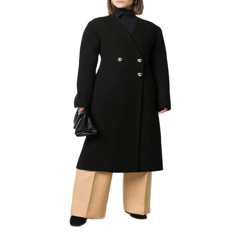 Damen Einreihiger Midimantel im Clean‑Tailoring mit dezenten Metallknöpfen und taillierter Naht Drune