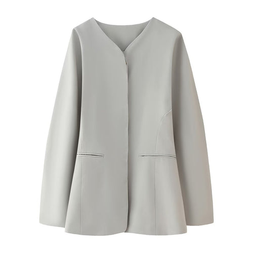 Damen modische Jacke mit minimalistischer Schnittführung und seitlichen Taschen Drune