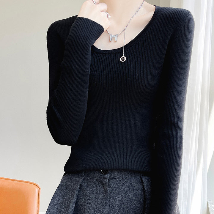 Damen Langarmshirt mit feinem Rippenmuster und weichem Material Drune