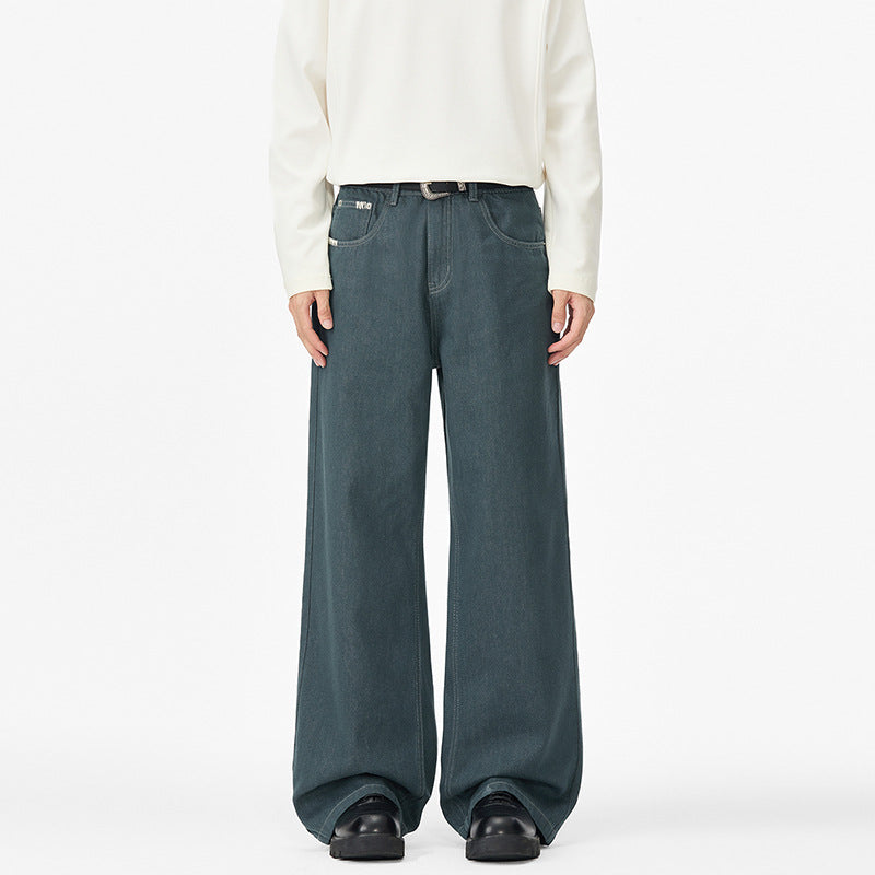 Herren Extraweite Denim-Baggyhose mit verlängertem Saum und tiefem Schritt Drune