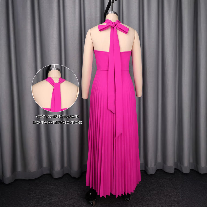 Damen Maxikleid mit asymmetrischem Schnitt und dekorativen Rosenapplikationen Drune