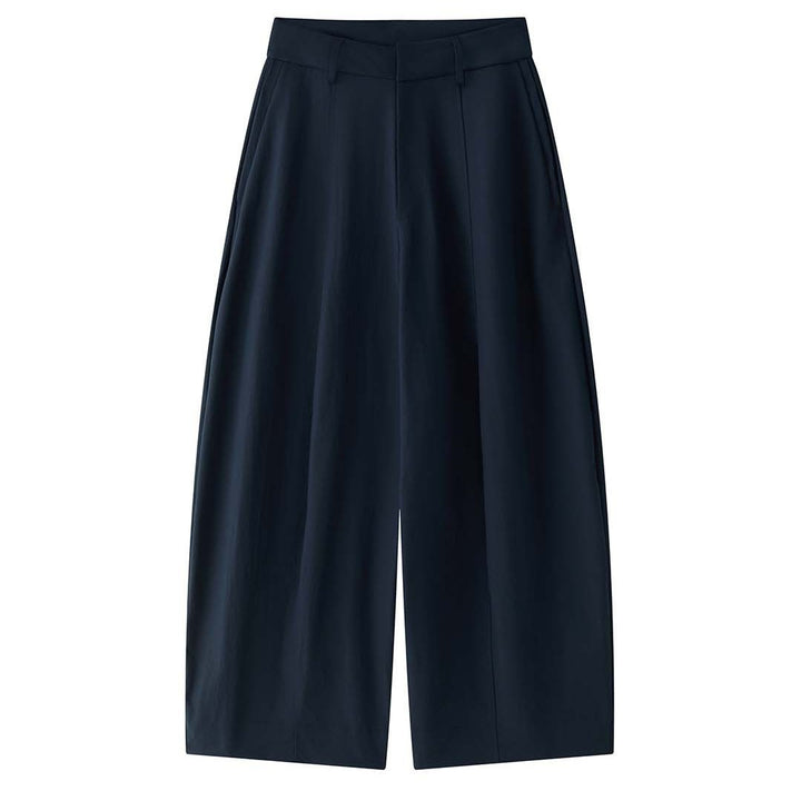 Damen Ultraweite hochtaillierte Culotte-Hose mit tiefem Schritt und cleanem Bund Drune