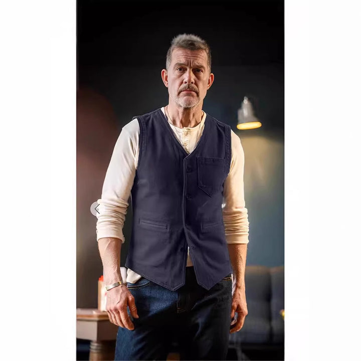 Herren elegante Weste mit praktischen Taschen Drune