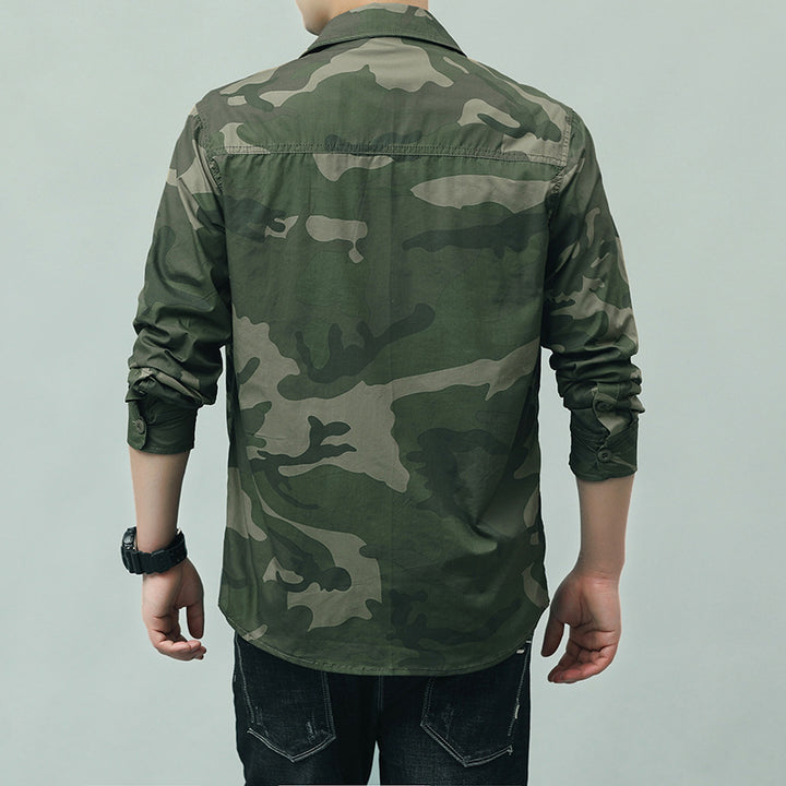 Herren Camouflage Hemd mit Taschen Drune