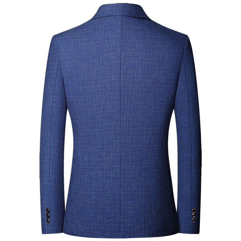 Herren Modernes Slim-Fit Sakko mit dezentem Karomuster aus leichtem MischgewDrunee Drune