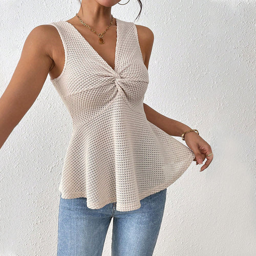 Damen Elegantes Trägertop mit fließendem Schnitt und dekorativem Knoten Drune