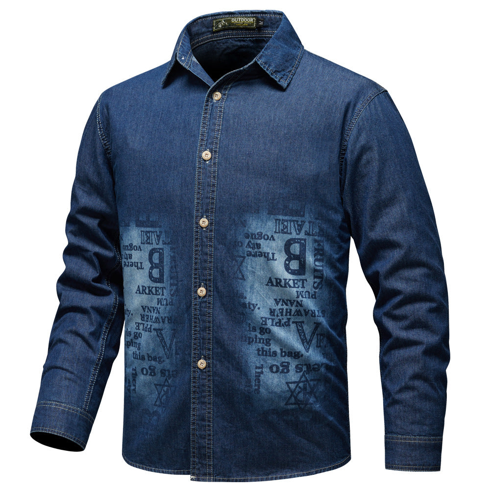 Herren Denim Hemd Drune