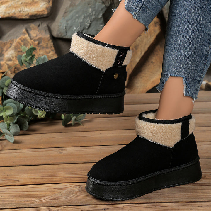 Damen Gefütterte Plateau‑Winterboots mit Teddyfutter und Slip‑On‑Schaft Drune