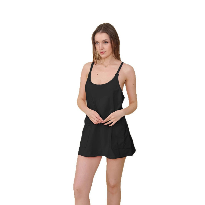 Damen Freizeitkleid mit praktischen Taschen und verstellbaren Trägern Drune