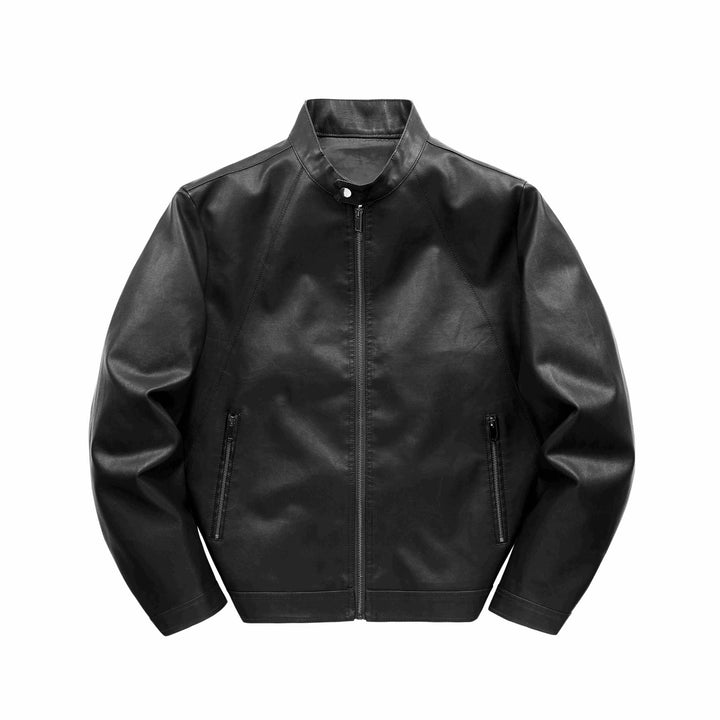 Herren Stilvolle Kunstlederjacke Drune