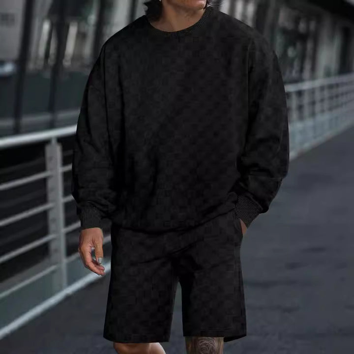 Herren Check-Design Freizeitanzug Drune