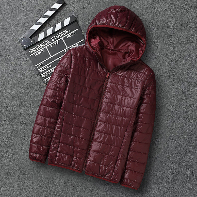 Herren nan ultraleichte Kapuzen-Steppjacke mit Packfunktion und winddichtem Shell Drune