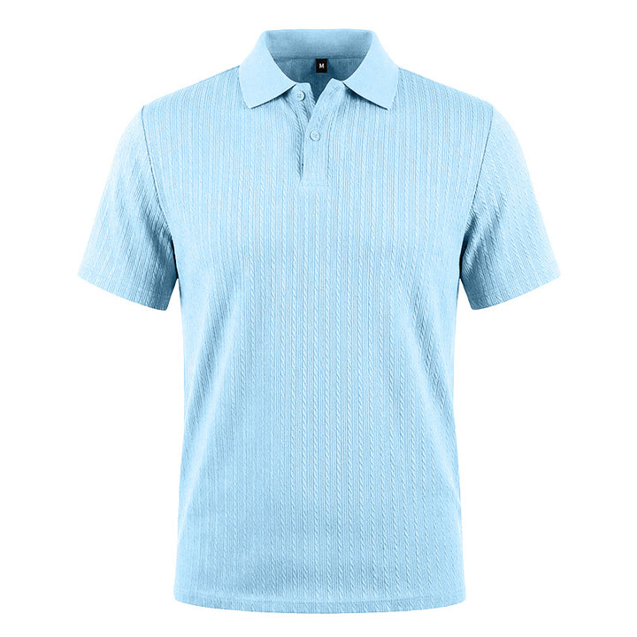 Herren Feinstrick-Polo mit strukturiertem Zopfmuster und weichem Baumwollmix Drune