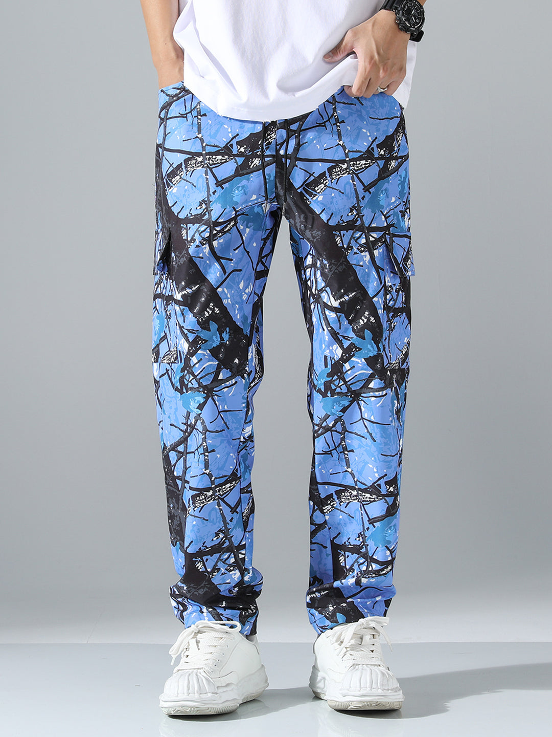 Herren Tapered Cargo-Jogginghose mit Multifachtaschen, Tunnelzug & Utility-Details Drune