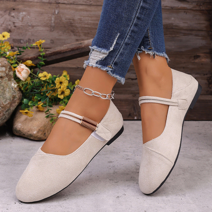 Damen Ballerinas mit verstellbarem Riemen Drune