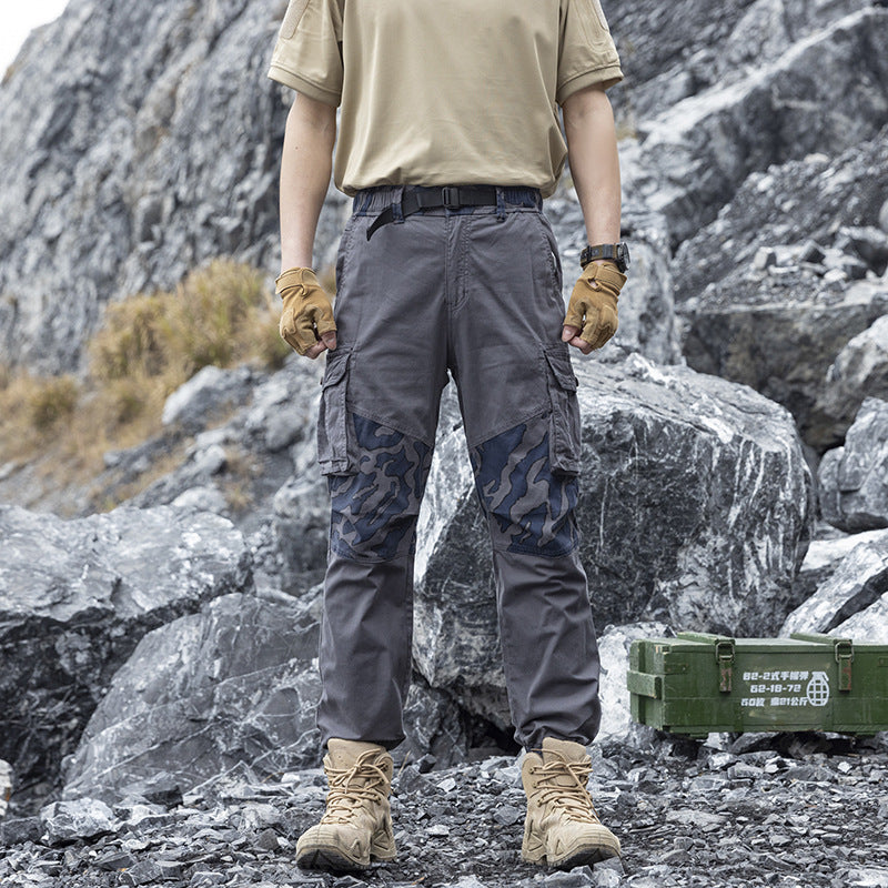 Herren Robust‑Tactical Cargohose mit Camouflage‑Kniepaneelen, Elastischem Saum und Utility‑Taschen Drune