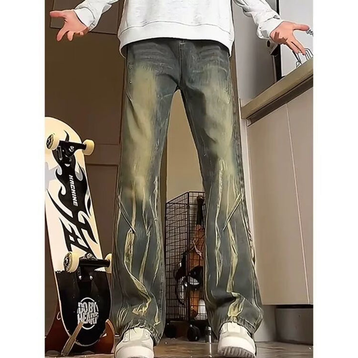 Herren lässige baggy Jeans im used Look Drune