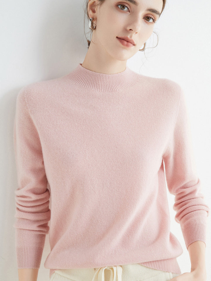 Damen Kurz-Mockneck-Pullover aus Kaschmir‑Look mit leichter Flauschoptik Drune