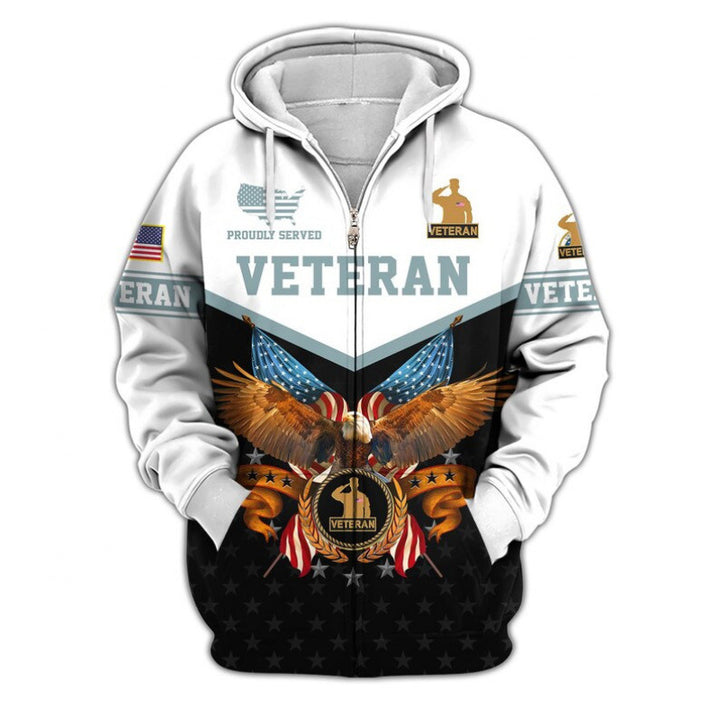 Herren Kapuzensweater mit amerikanischem Veteranenmotiv Drune