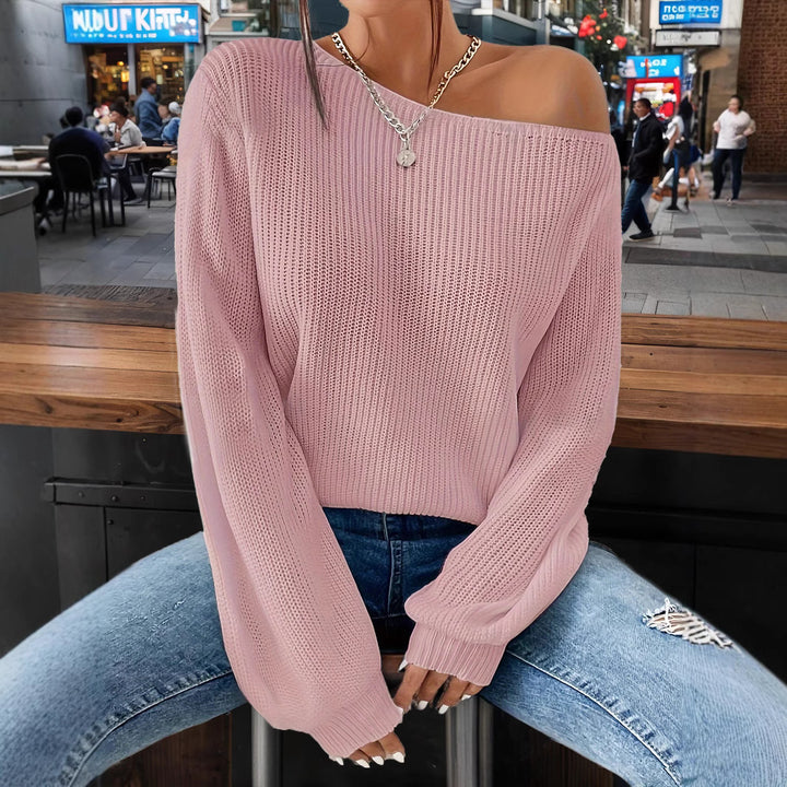 Damen lässiger Pullover mit asymmetrischem Schnitt und überschnittenen Schultern Drune