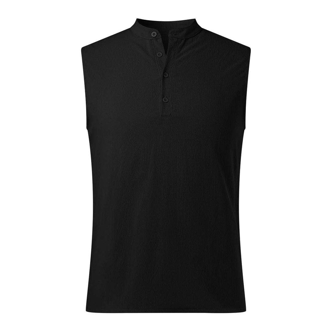 Herren Ärmelloses Henley-Shirt aus atmungsaktivem und leichtem Material Drune