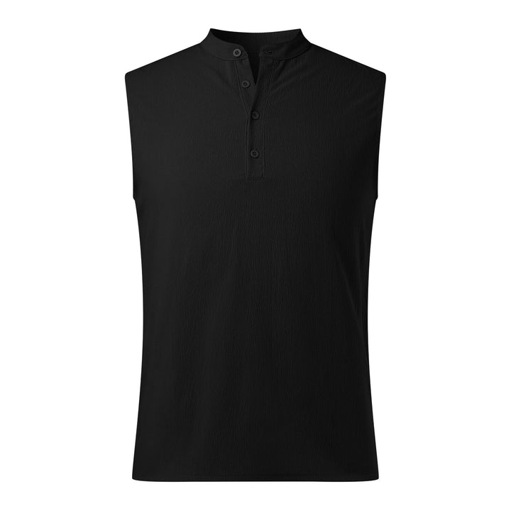 Herren Ärmelloses Henley-Shirt aus atmungsaktivem und leichtem Material Drune
