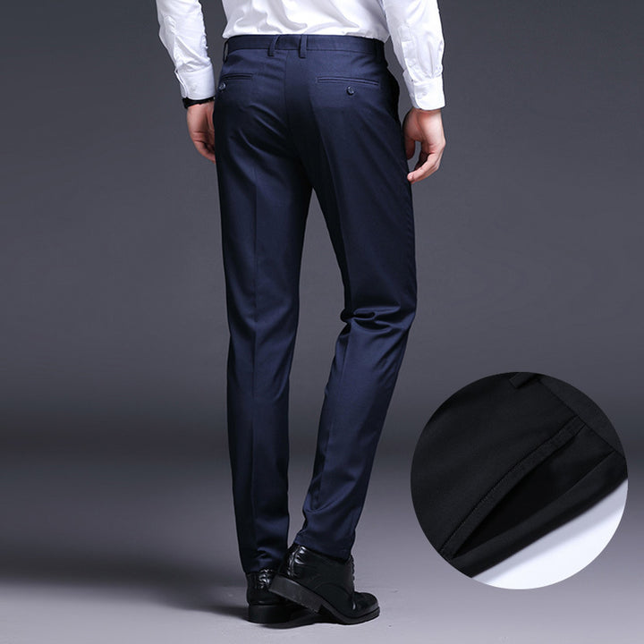 Herren elegante Anzughose mit schmalem Schnitt und atmungsaktiver Textur Drune