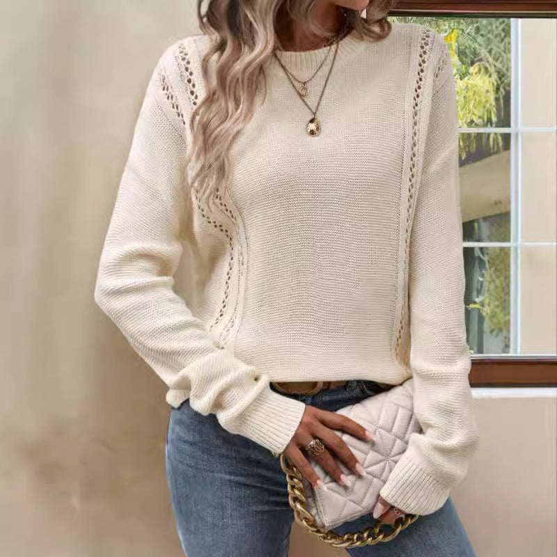 Damen Strickpullover mit luftiger Ajour-Optik und lässigem Schnitt Drune