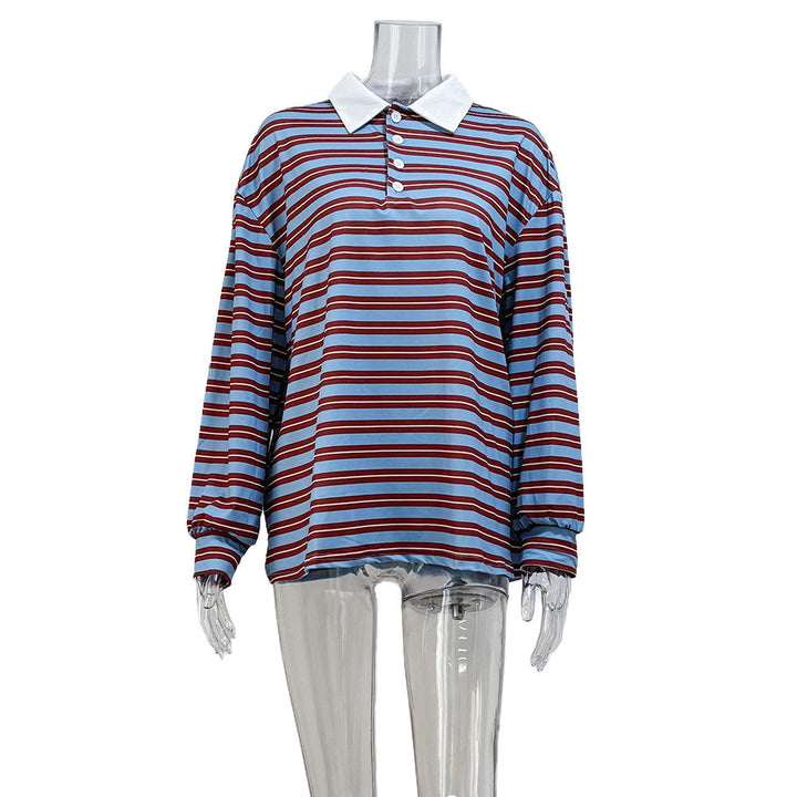 Damen Polo-Shirt mit gestreiftem Design Drune