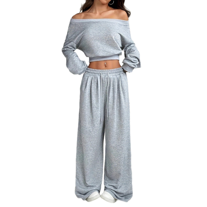 Damen lässiges Sweatshirt und weite Hose Set Drune