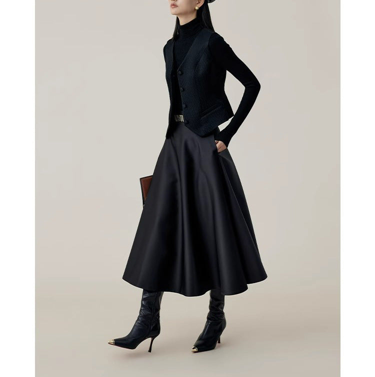 Damen Eleganter und fließender Midi-Rock Drune