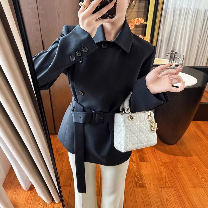 Damen Modischer Blazer mit Gürtel Drune