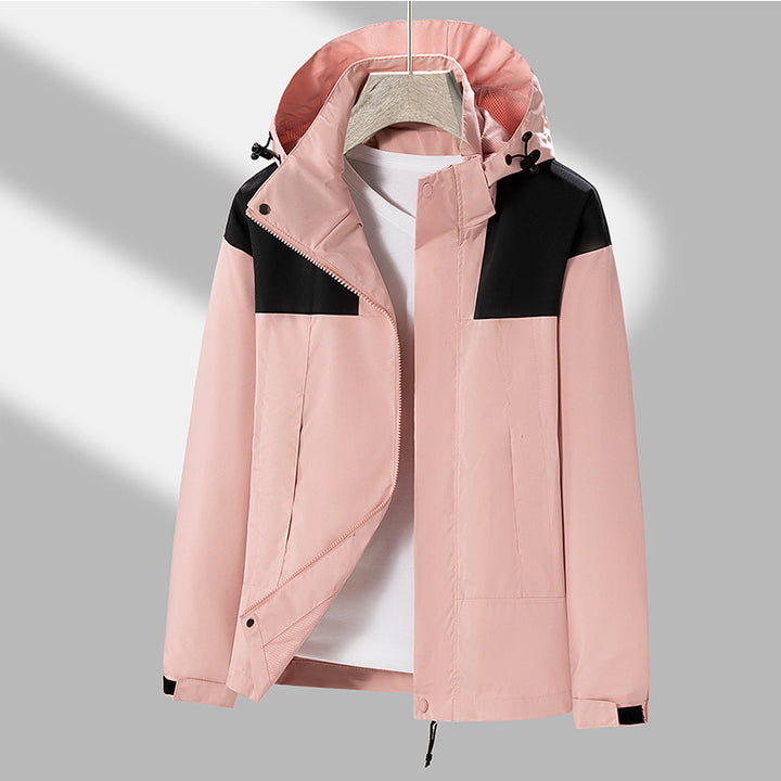 Herren leichte Softshelljacke mit kontrast-Schulterpaneel, verstellbarer Kapuze und Klettmanschetten Drune