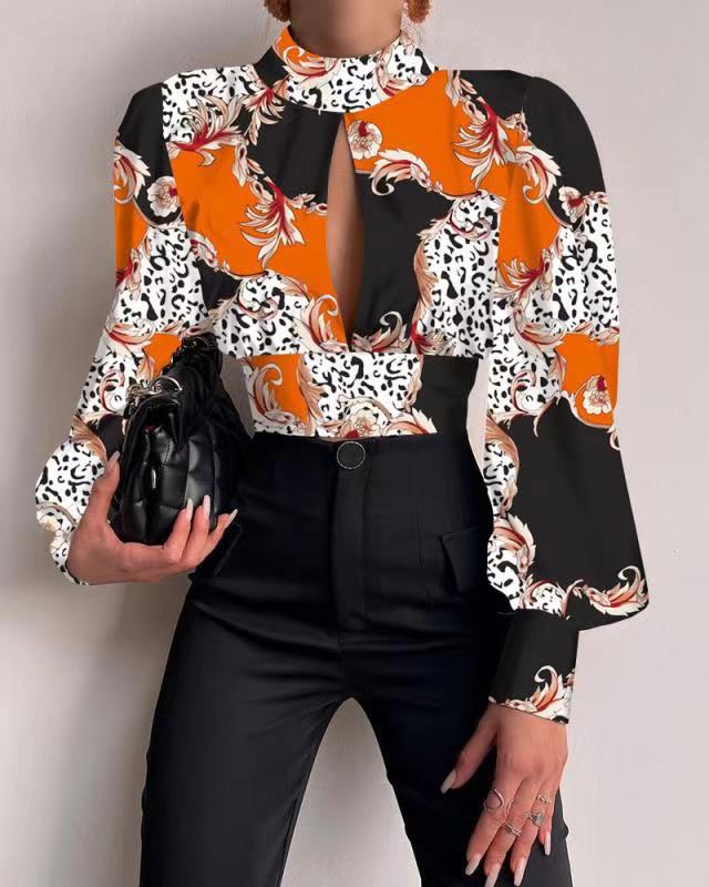 Damen modische Bluse mit grafischem Design Drune