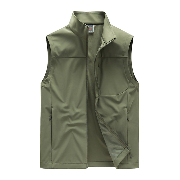 Herren Softshell-Weste mit winddichter Membran, hohem Kragen und verdecktem Reißverschluss Drune