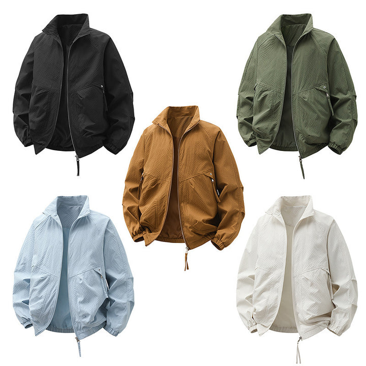 Herren Leichtgewichtige Windjacke mit hohem Kragen Drune
