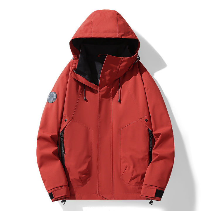 Herren Multifunktionale Softshell-Parka mit verstellbarer Kapuze, wind- und wasserabweisender Membran Drune