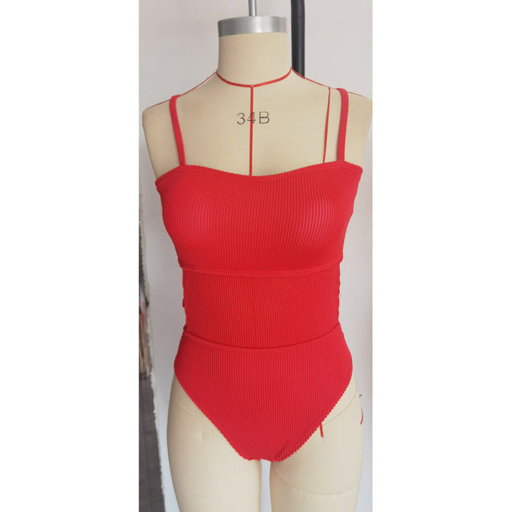 Damen Einteiler Badeanzug mit elegantem Rippendesign und figurschmeichelnder Silhouette Drune