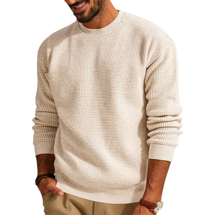 Herren Strukturierter Sweatshirt mit Rundhalsausschnitt Drune