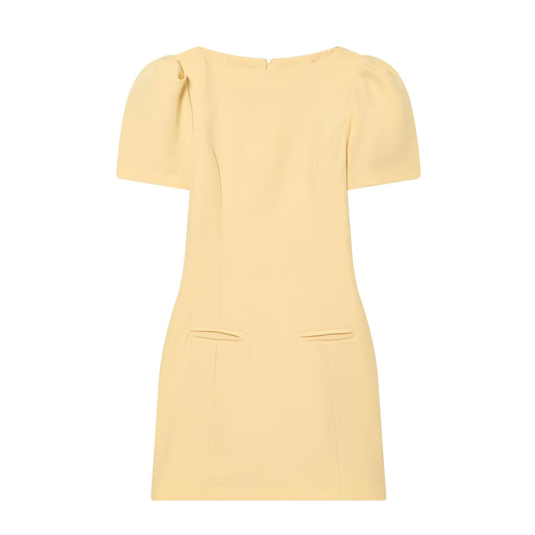 Damenkleid mit Puffärmeln und tailliertem Schnitt Drune